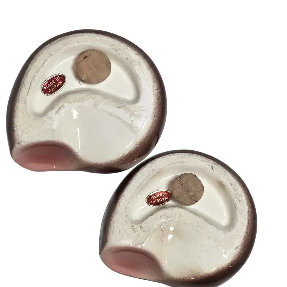 Vintage Japan Snail Shell Salt Pepper Shakers Ceramic Mid Century 50s